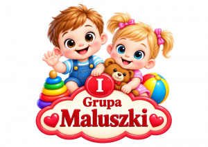 Grupa I – "Maluszki" i kolorowa grafika przedstawiająca malutkie dzieci.